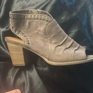 Sonoma Gray Heeled Boots with Slouchy Suede Finish